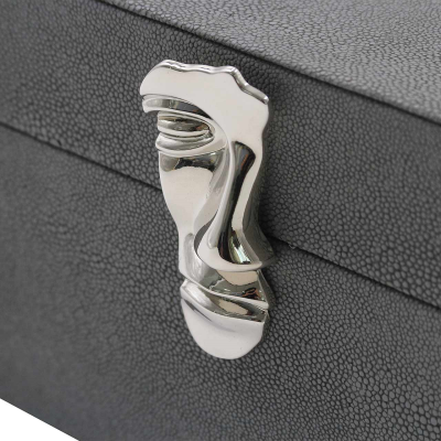 Set of 2 Grey Silver Face Boxes