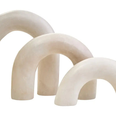 Tides Design Nason White Marble Arch Decor Sculpture