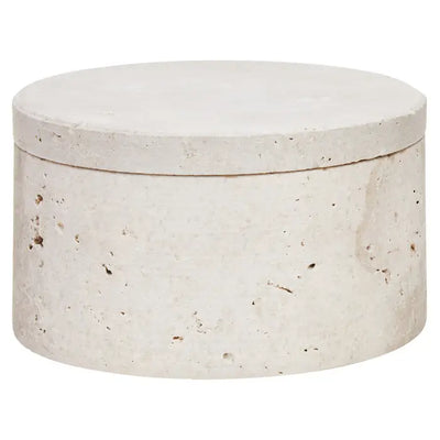 Tides Design Tibor Travertine Round Trinket Box