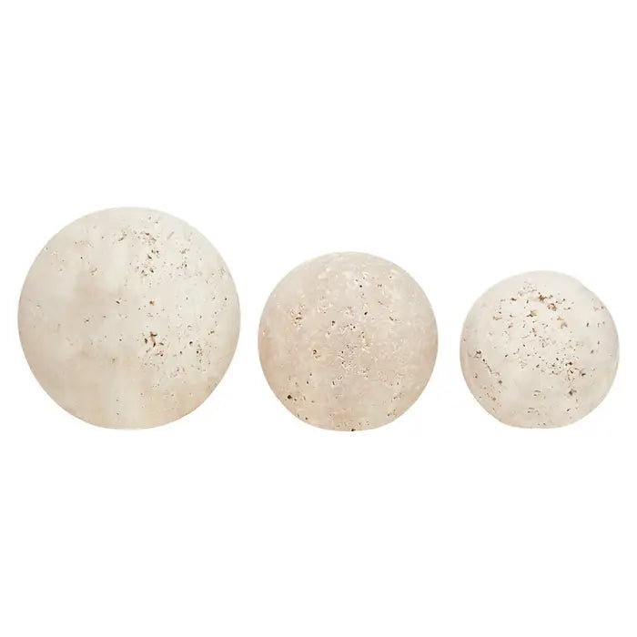 Tides Design Tibor Travertine Set of 3 Deco Balls