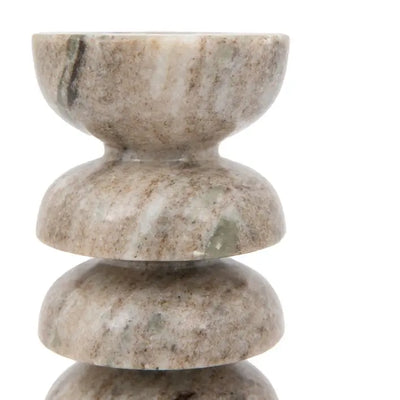 Azuaga Marble Candlestick Sandstone Set of 2