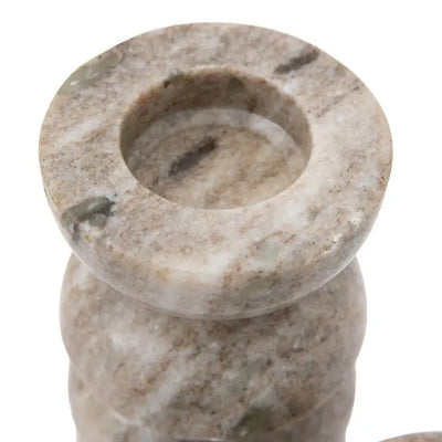 Azuaga Marble Candlestick Sandstone Set of 2