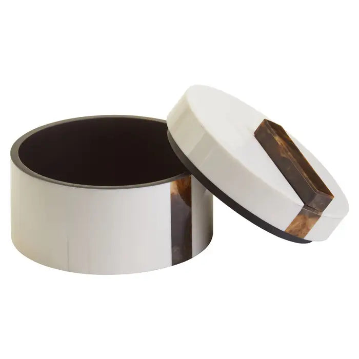 Cream And Brown Small Round Box