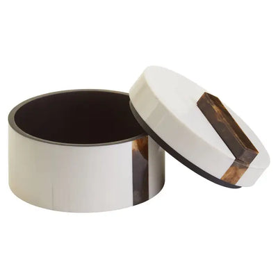 Cream And Brown Small Round Box