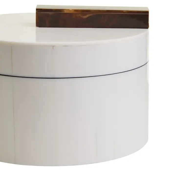 Cream And Brown Small Round Box