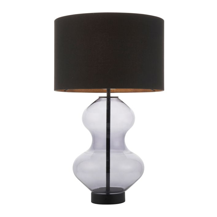 Kelda Shaped Table Lamp-Black/Smoke