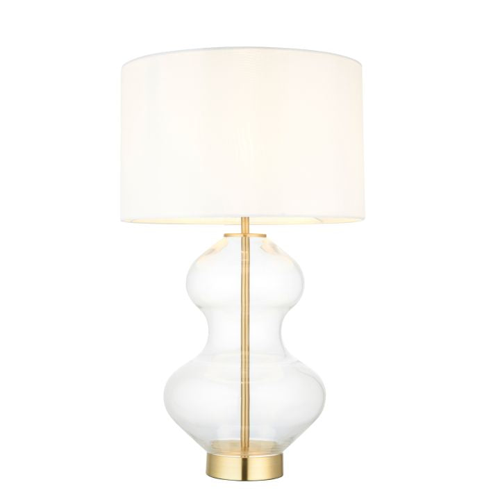 Kelda Shaped Table Lamp-Brass/Clear