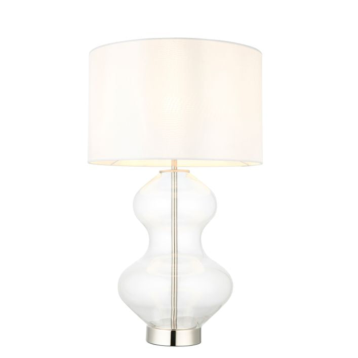 Kelda Shaped Table Lamp-Nickel/Clear