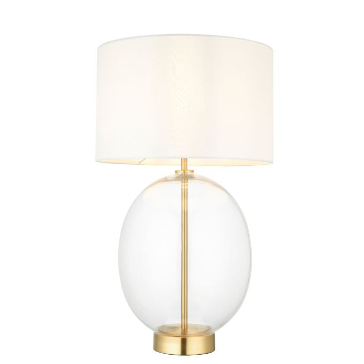 Kelda Oval Table Lamp-Brass/Clear