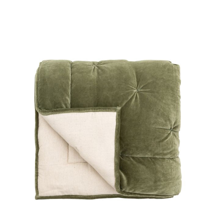 Opulent Velvet Bedspread Green