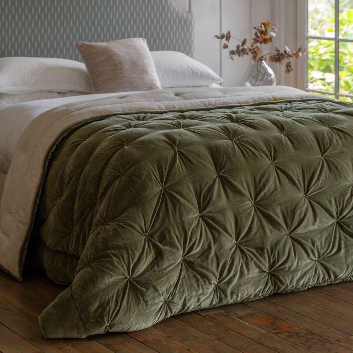 Opulent Velvet Bedspread Green