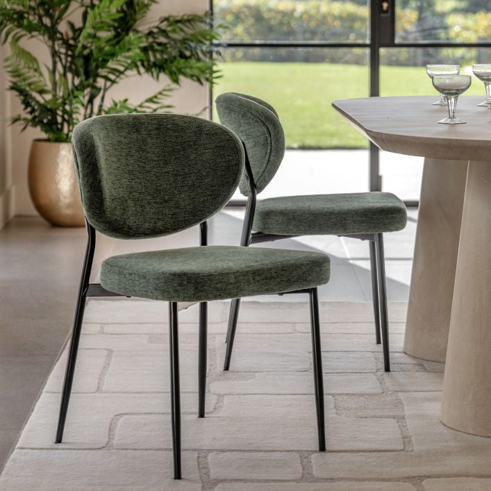 Pair Oppo Dining Chair Green