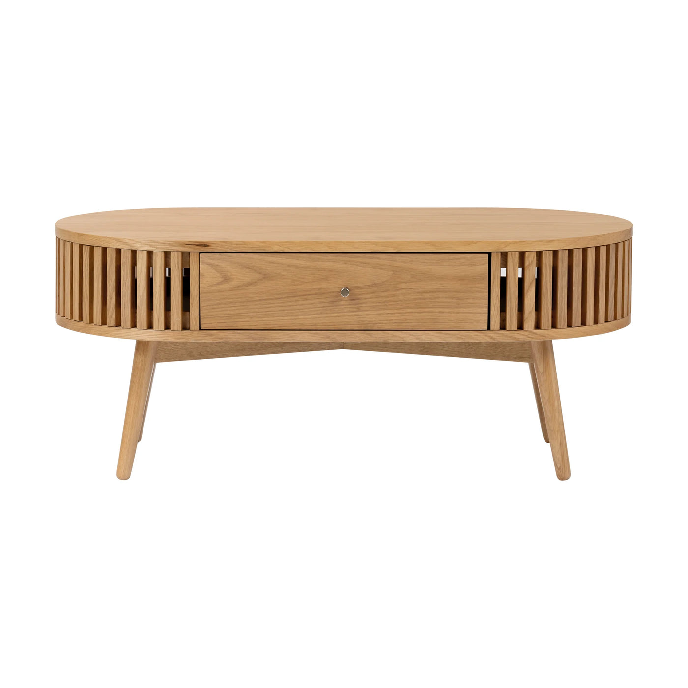 Soho Natural Oval Coffee Table With Drawer