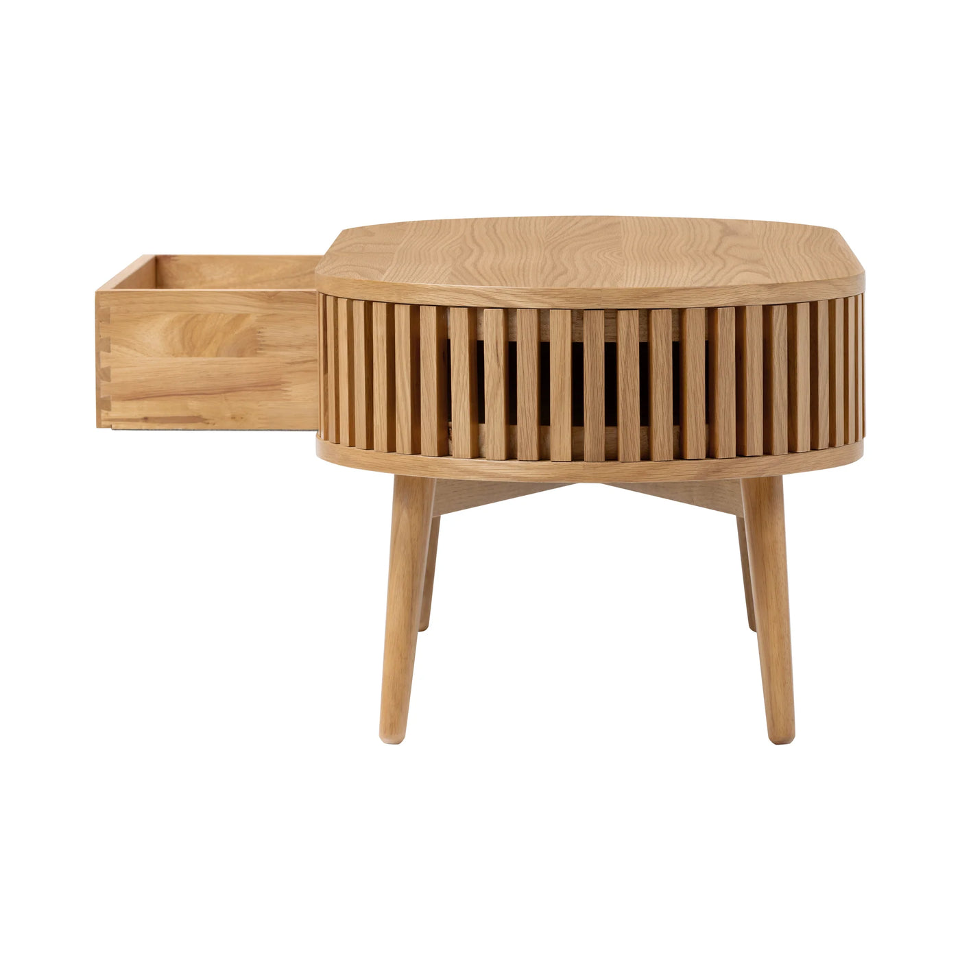 Soho Natural Oval Coffee Table With Drawer