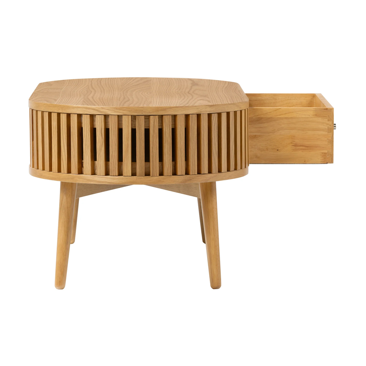 Soho Natural Oval Coffee Table With Drawer