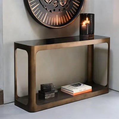 Thorpe Metal and Glass Console Table