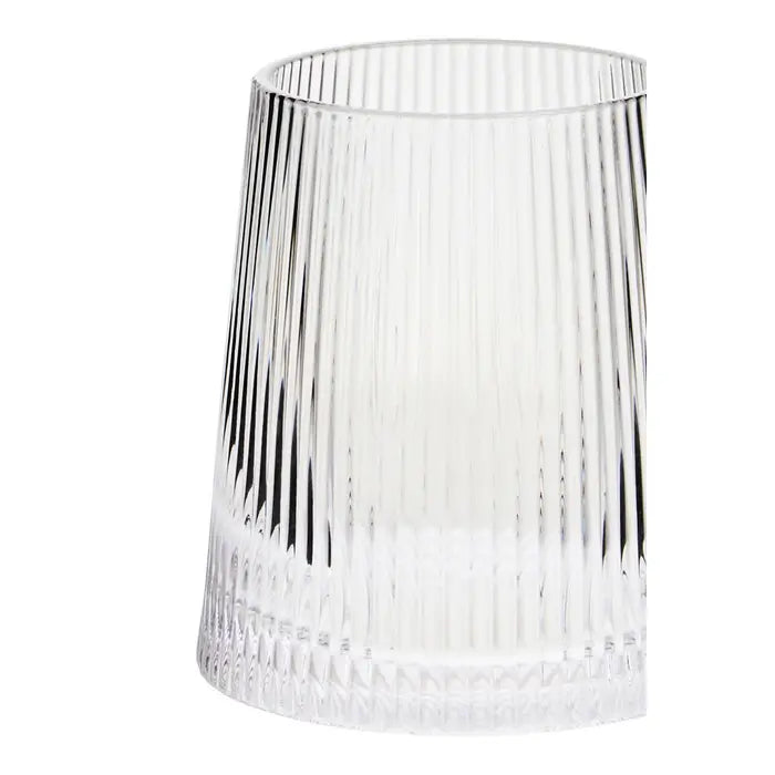 Set Of Four Ribbed Glass Tumblers