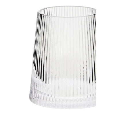 Set Of Four Ribbed Glass Tumblers