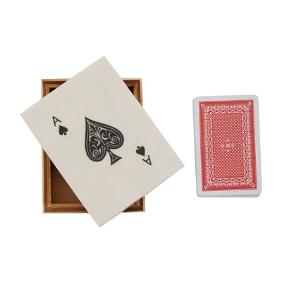 Games Cream and Black Card Box with Playing Cards