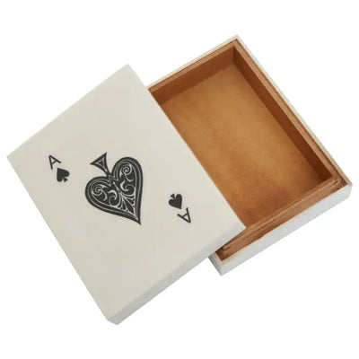 Games Cream and Black Card Box with Playing Cards