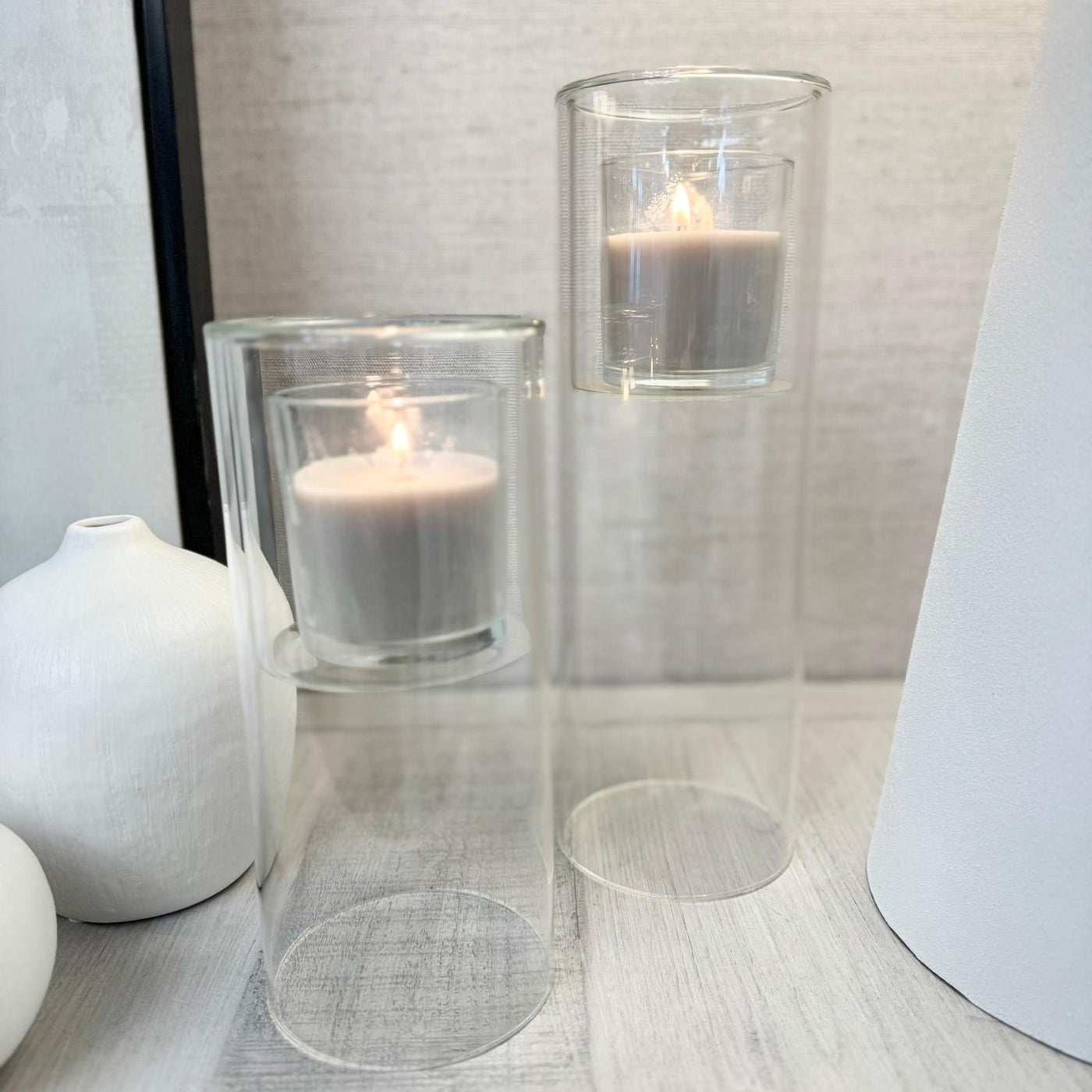 Glass Cylinder Candle Holder (2 Sizes Available)
