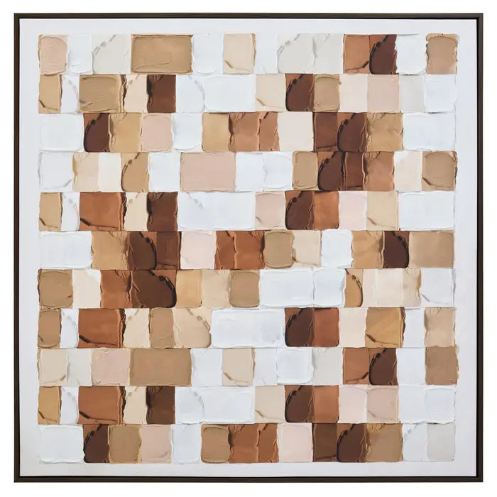 Textured Wall Art in Neutral Tones | Modern Abstract Square Canvas