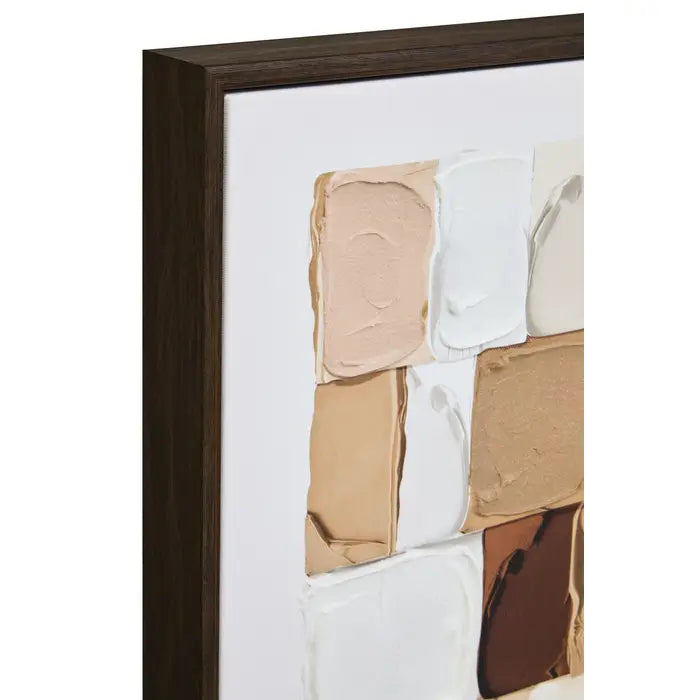 Textured Wall Art in Neutral Tones | Modern Abstract Square Canvas
