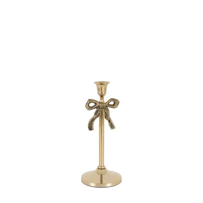 Bow Dinner Candle Holder Gold