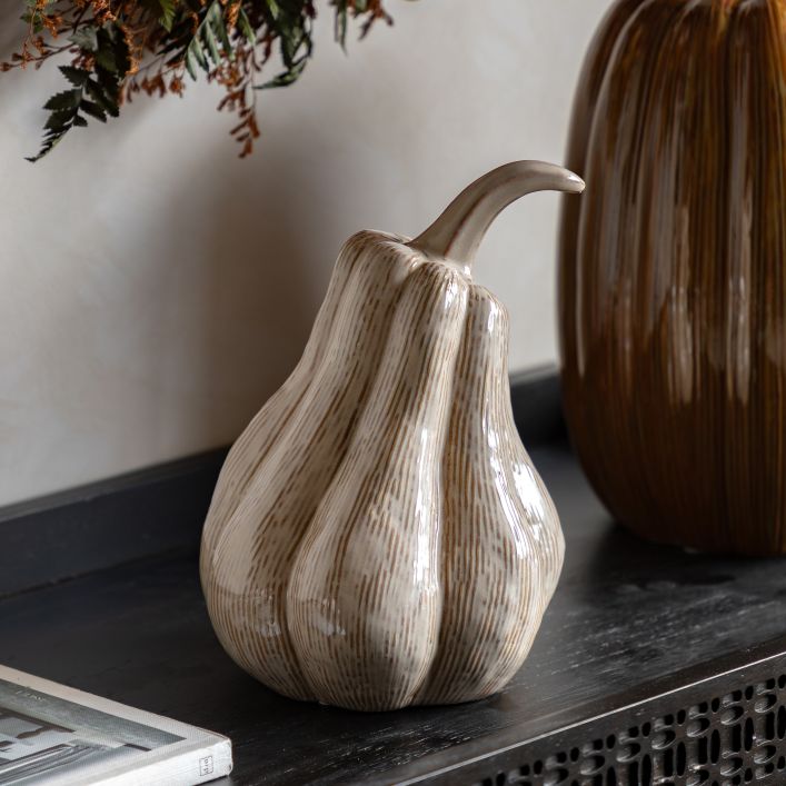 Ceramic Pumpkin – Chestnut Brown
