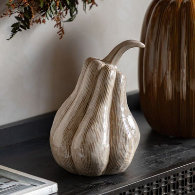 Ceramic Pumpkin – Chestnut Brown