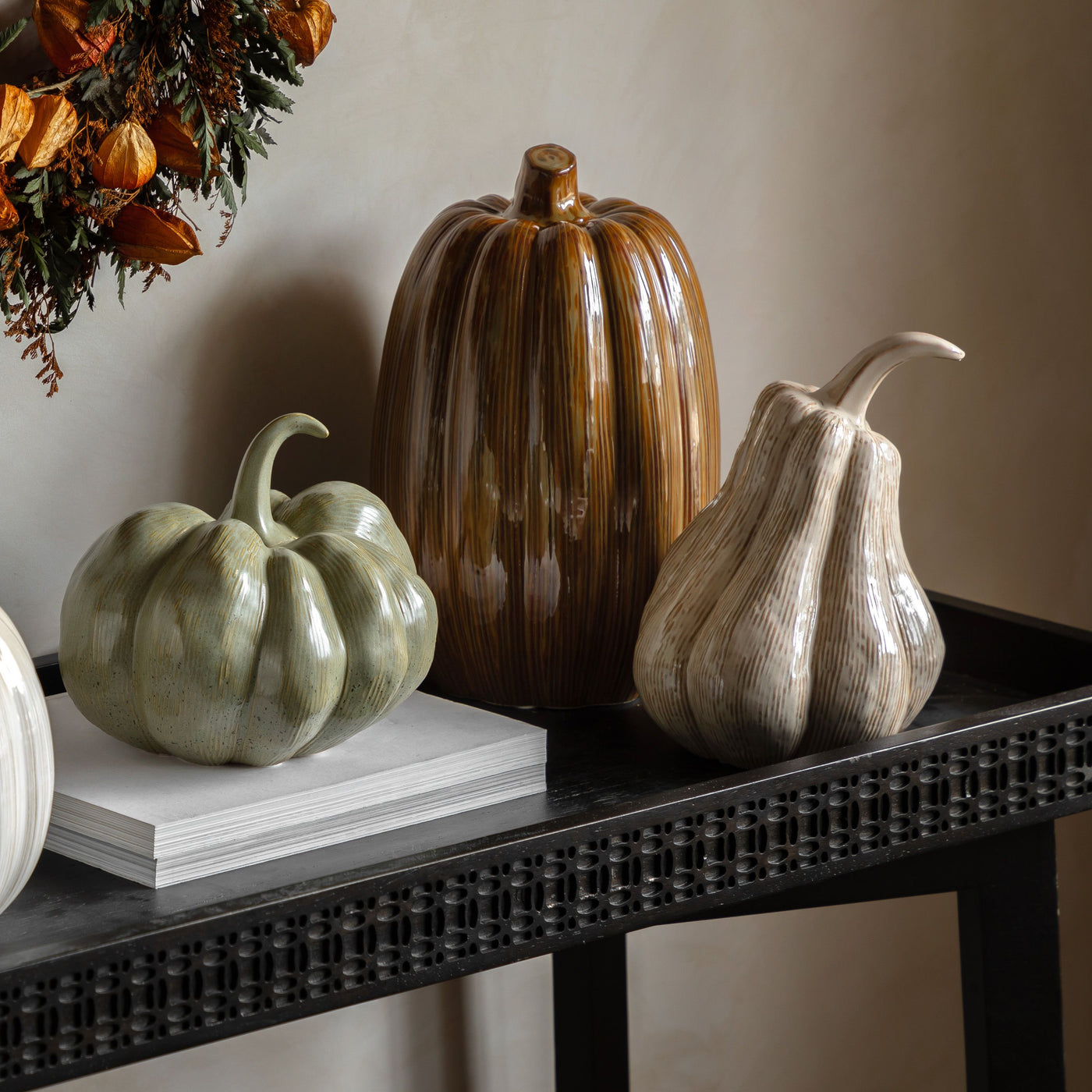 Ceramic Pumpkin – Chestnut Brown