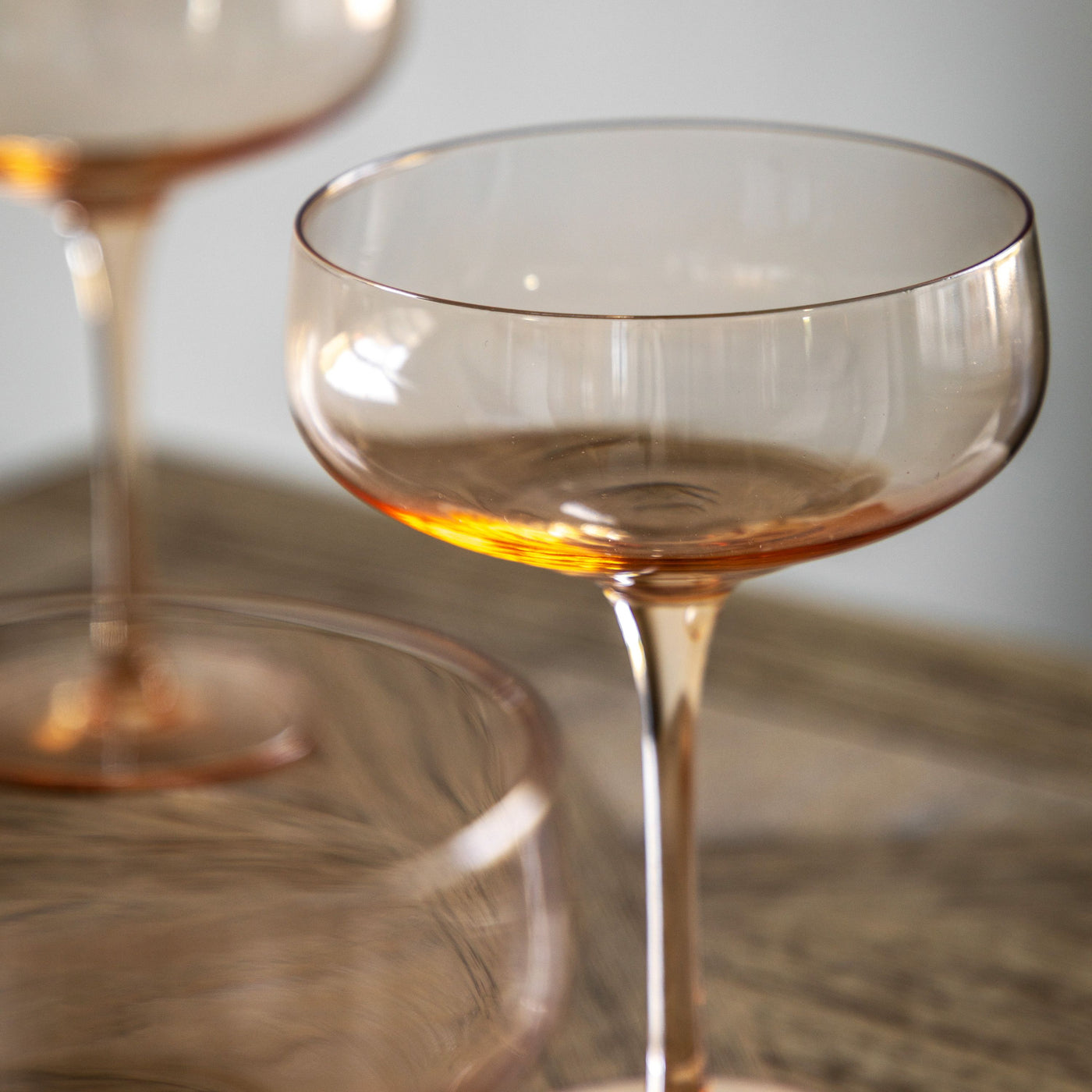 Set of 4 Coupe Glass Amber