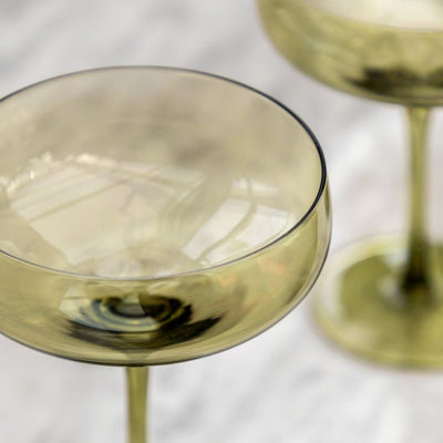 Set of 4 Coupe Glass Green