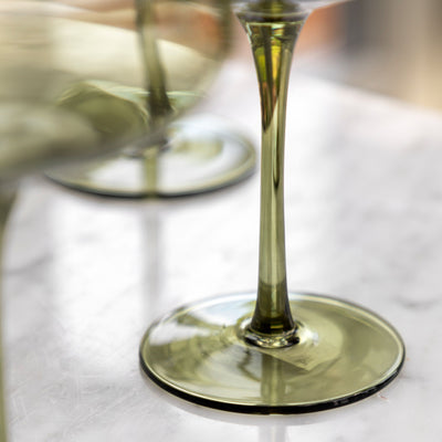 Set of 4 Coupe Glass Green