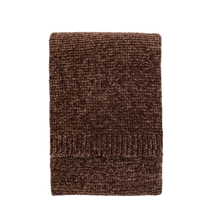Luxe Chunky Chenille Throw Chocolate