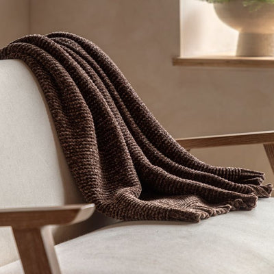 Luxe Chunky Chenille Throw Chocolate