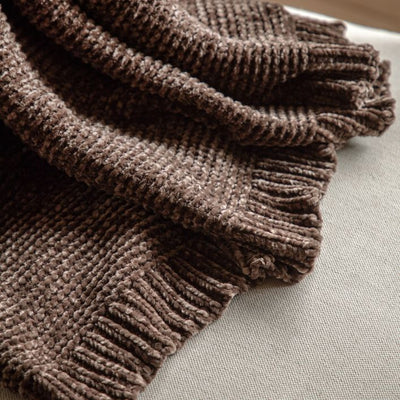 Luxe Chunky Chenille Throw Chocolate