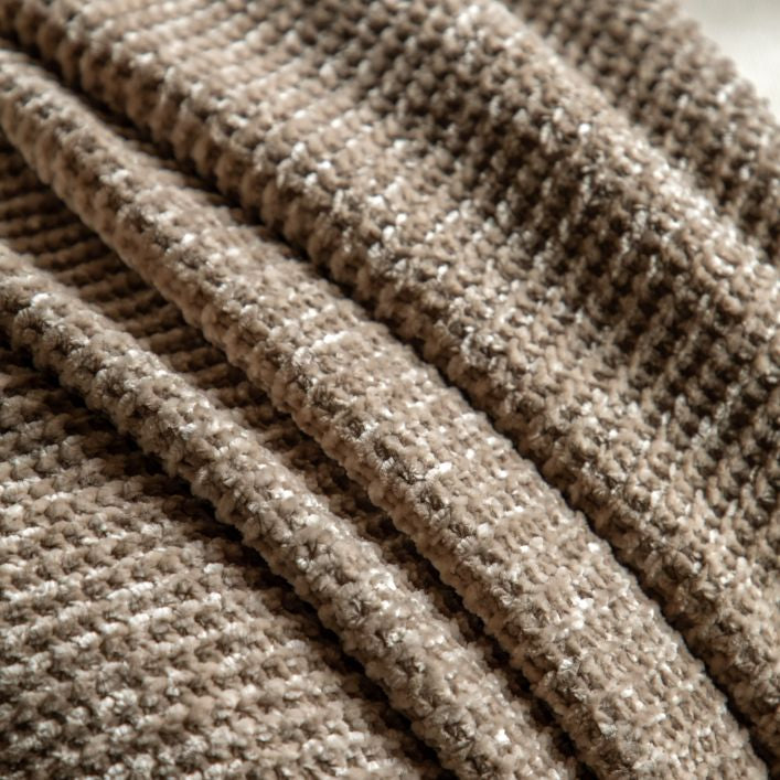Luxe Chunky Chenille Throw Taupe