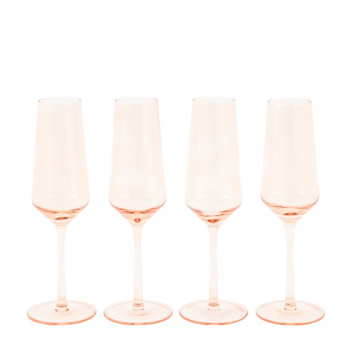 Set of 4 Flute Glass Amber