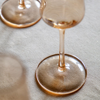 Set of 4 Flute Glass Amber