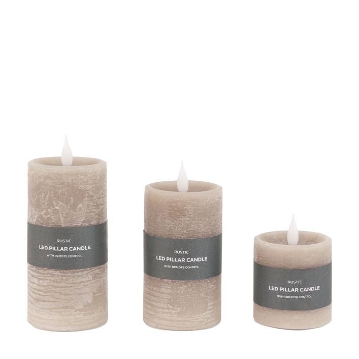 LED 1 Wick Candle 3 pack Warm Grey
