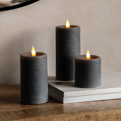 LED 1 Wick Candle 3 pack Grey