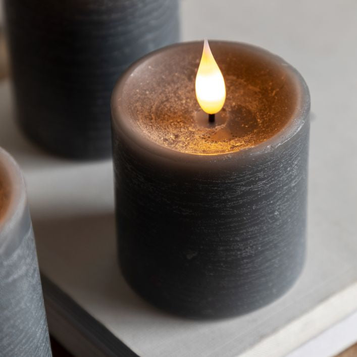 LED 1 Wick Candle 3 pack Grey