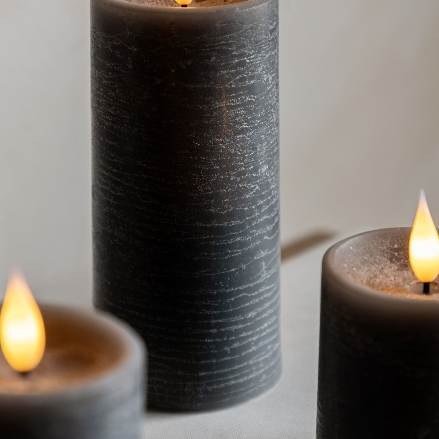 LED 1 Wick Candle 3 pack Grey