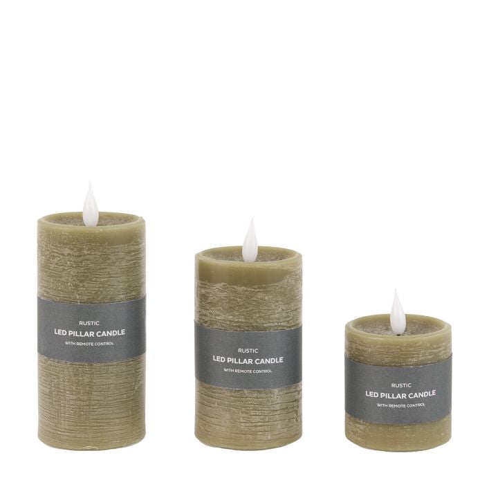 LED 1 Wick Candle 3 pack Olive