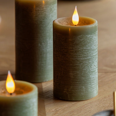 LED 1 Wick Candle 3 pack Olive