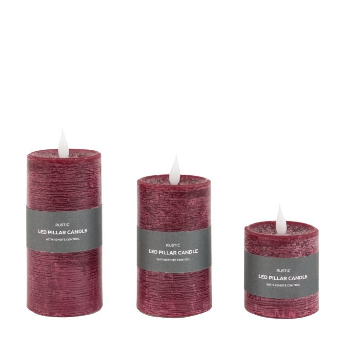 LED 1 Wick Candle 3 pack Oxblood
