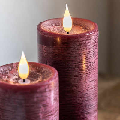 LED 1 Wick Candle 3 pack Oxblood