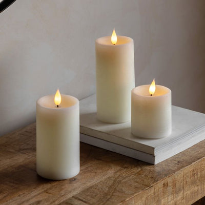 LED 1 Wick Candle 3 pack Ivory