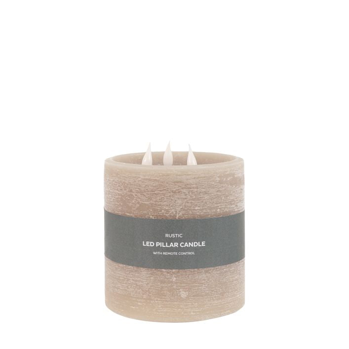 LED 3 Wick Candle Warm Grey